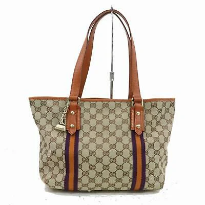 Gucci handbags for women with a patent - leather finishGucci Tote Bag Brown Canvas (SHC1-15962)