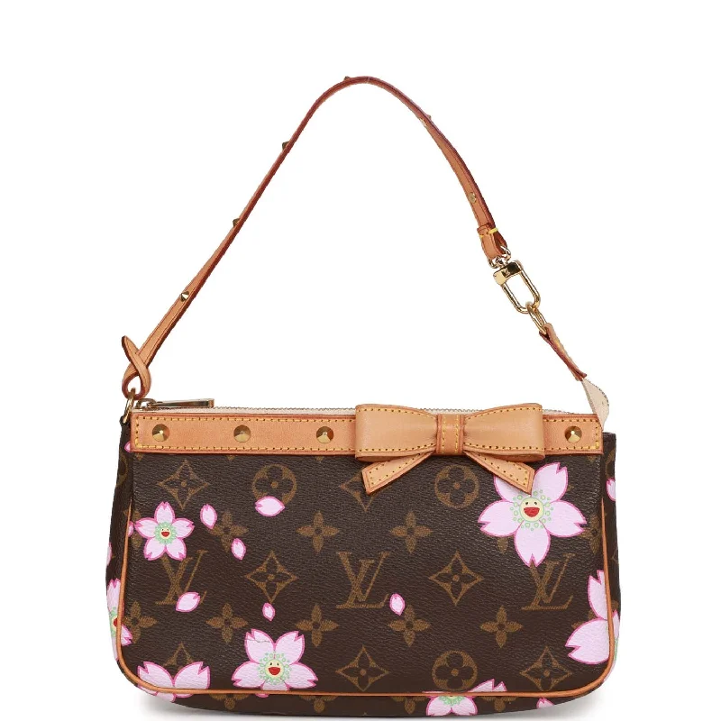 Louis Vuitton Capucines bags with smooth calfskin leather for luxuryVintage Louis Vuitton x Takashi Murakami Monogram Cherry Blossom Pochette Gold Hardware