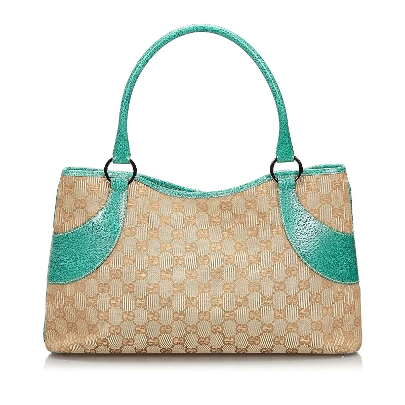 Gucci Marmont bags for women with gold - toned hardwareGucci Brown Beige Canvas Fabric GG Tote Bag Italy