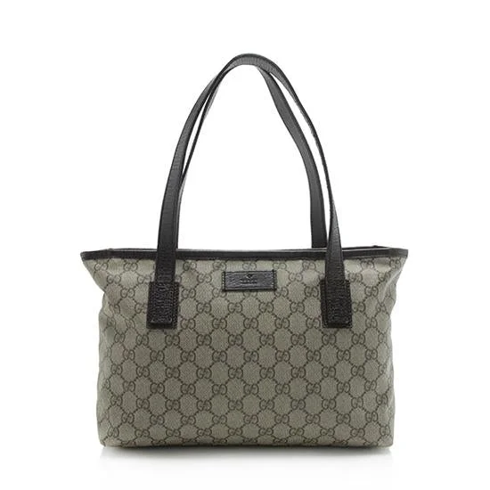 Women Gucci Sylvie bags featuring the signature web stripeGucci GG Supreme Small Tote