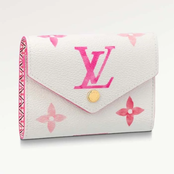 Louis Vuitton backpacks with a padded back panel for comfort during long - wearLouis Vuitton Unisex Victorine Wallet Pink Monogram Coated Canvas Bill Pocket