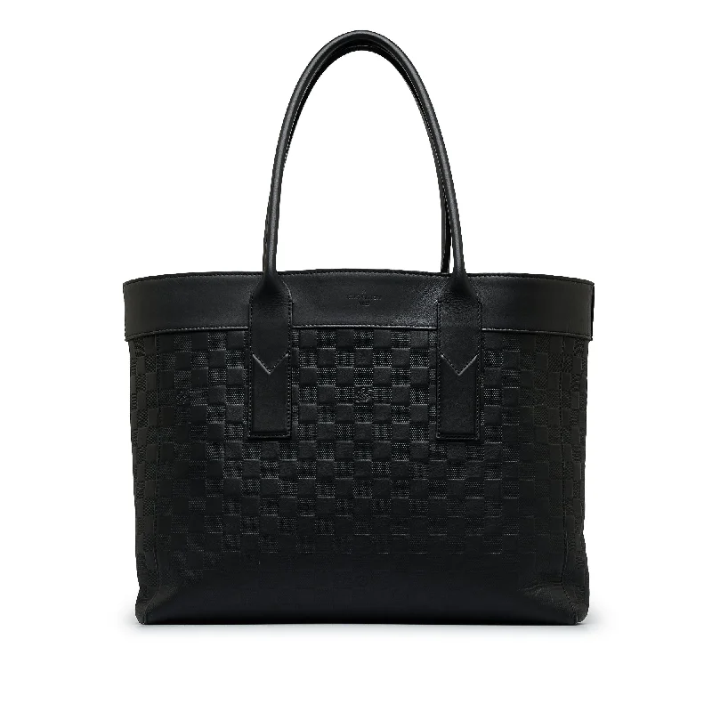 Louis Vuitton bags with a detachable mobile phone holder for convenienceBlack Louis Vuitton Damier Infini Cabas Voyage Tote Bag