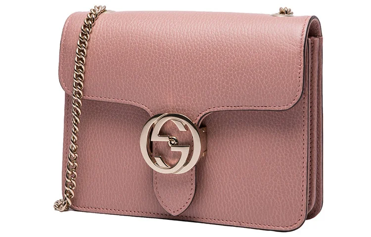 Gucci handbags for women with a patent - leather finish(WMNS) GUCCI Leather Bag Single-Shoulder Bag Pink 510304-CAO0G-5806