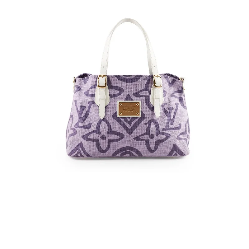 Ladies Louis Vuitton shoulder bags with a wide - width strap for comfortLouis Vuitton Tahitienne Cabas Purple Monogram Tote