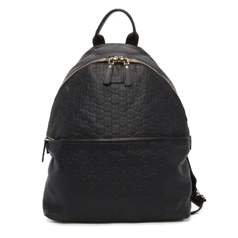 Gucci tote bags for women with a double - handle designGucci Brown Guccissima Medium Classic Backpack