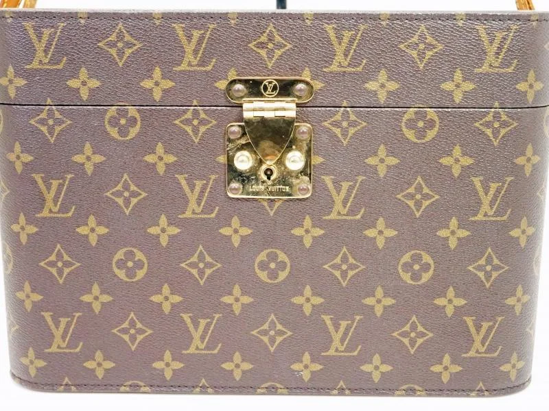 Louis Vuitton crossbody bags with adjustable shoulder straps for comfortAuthentic Pre-owned Louis Vuitton Monogram Train Case Cosmetic Vanity Trunk Case Bag M23570 210014