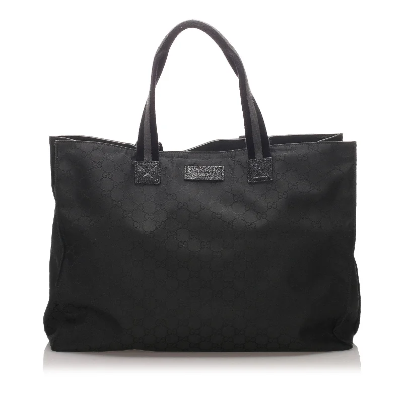 Gucci Marmont bags for women with a snakeskin - effect panelGucci Black Canvas Fabric GG Tote Bag Italy