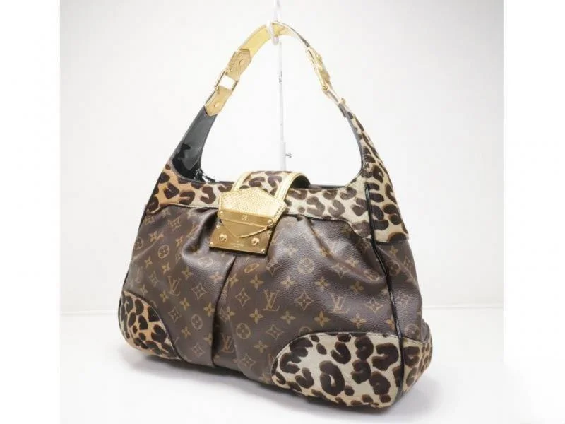 Louis Vuitton Twist bags with a crystal - embellished LV - turnlockAuthentic Pre-owned Louis Vuitton Limited Monogram Leopard Polly Shoulder Hobo Bag M95282 171541