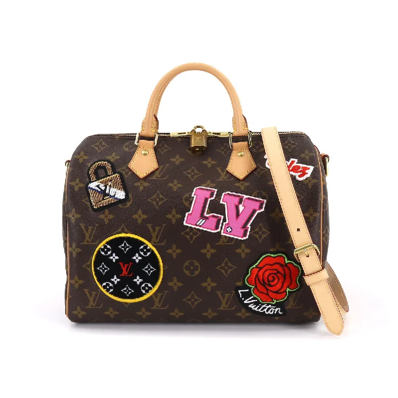 Small - sized Louis Vuitton Pochette Metis bags for a compact carryLOUIS VUITTON MONOGRAM PATCHES SPEEDY BANDOULIERE 30 BAG