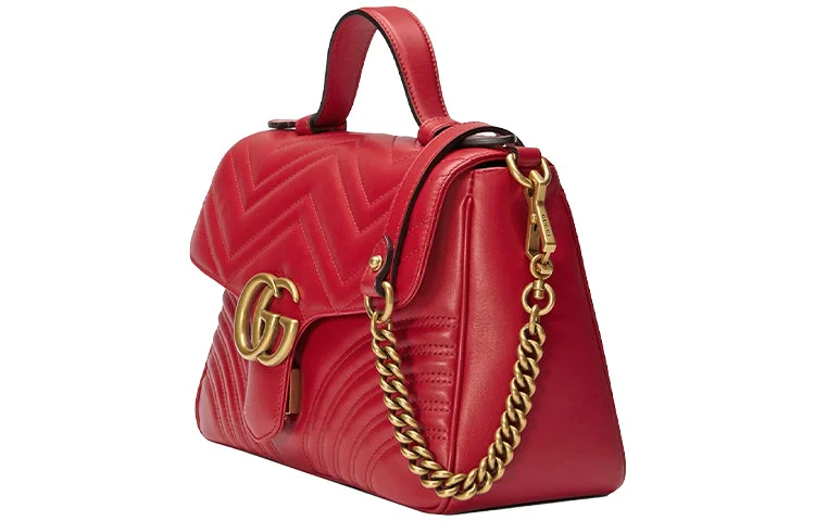 Gucci Dionysus bags for women with tiger - head clasps(WMNS) GUCCI GG Marmont Gold Logo Distress Leather Chain handbag Small Red Classic 498110-DTDIT-6433