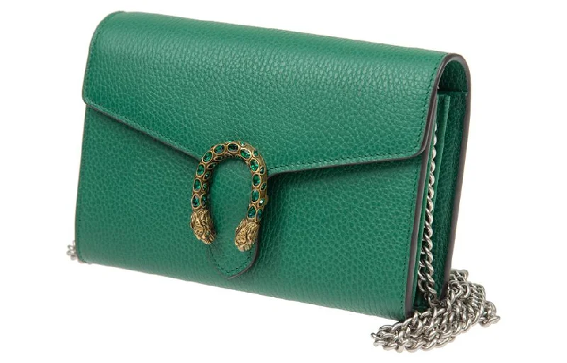 Women Gucci crossbody bags with a woven leather strap(WMNS) GUCCI Dionysus Mini-Sized Single-Shoulder Bag Green 401231-CAOGX-3120