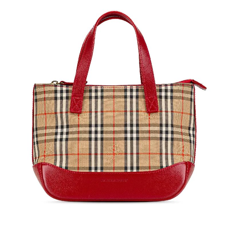 Burberry Bags with Magnetic Closures for Quick AccessBrown Burberry Haymarket Check Canvas Handbag