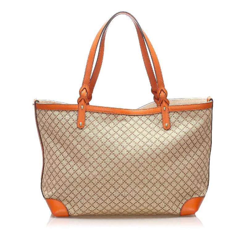 Women Gucci Sylvie bags featuring the signature web stripeGucci Diamante Craft Canvas Tote Bag (SHG-11098)