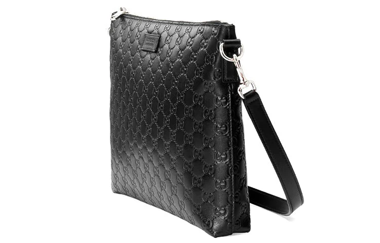 Women Gucci bags with a chain - link trim and a leather body(WMNS) GUCCI GG Leather Single-Shoulder Bag Black 473882-DMT1N-1000