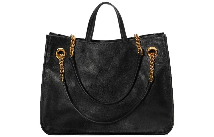 Women Gucci bags with a magnetic snap closure for easy access(WMNS) GUCCI 1955 Button Tote hand Bag Single Shoulder Bag Middle Black 621144-1U10G-1000