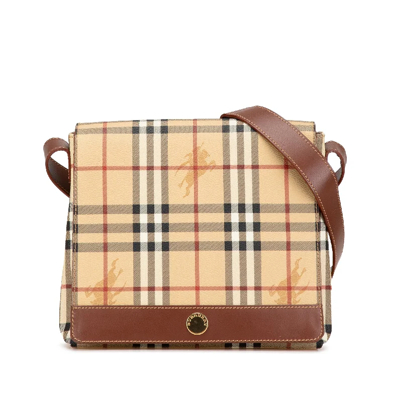 Two - Tone Burberry Bags for a Modern AestheticBrown Burberry Haymarket Check Coated Canvas Crossbody