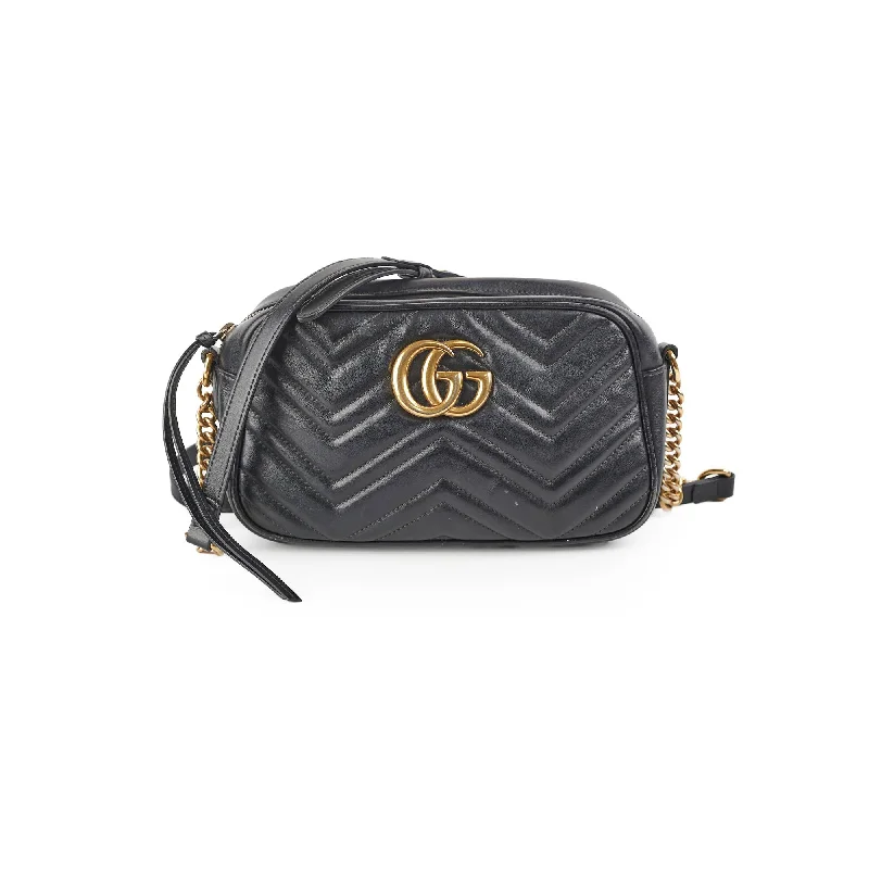 Gucci tote bags for women with a water - resistant coatingGucci Marmont Camera Small Black Bag