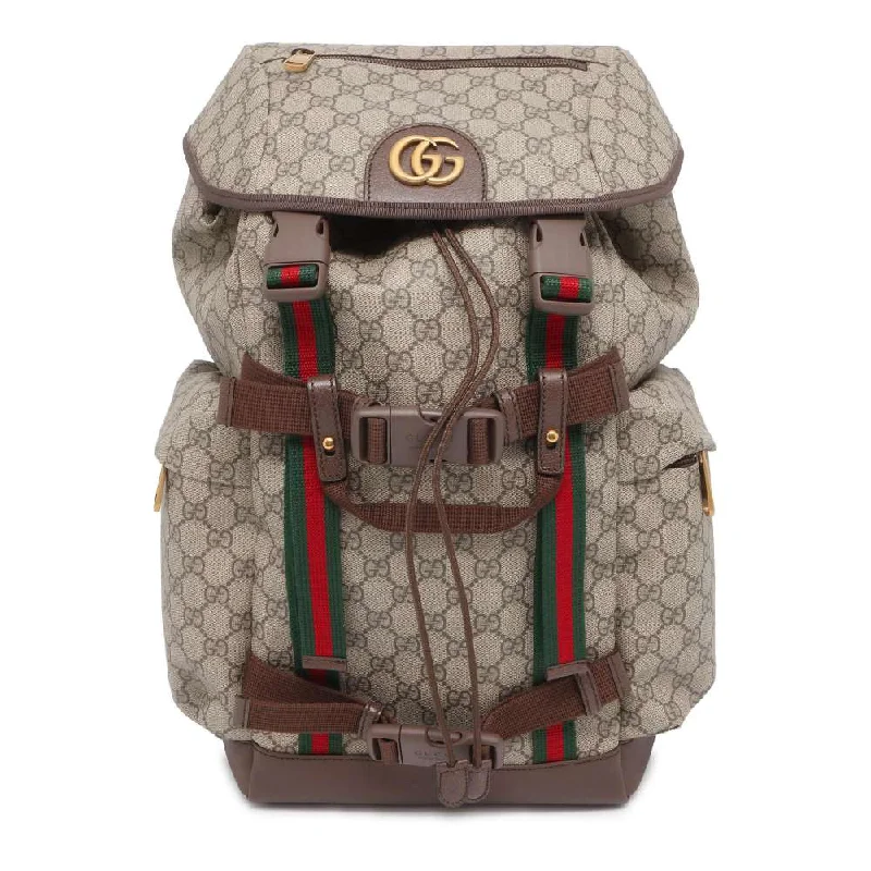 Women Gucci crossbody bags with a woven leather strapGUCCI Skateboard Backpack Beige 690999 GG SupremeCanvas