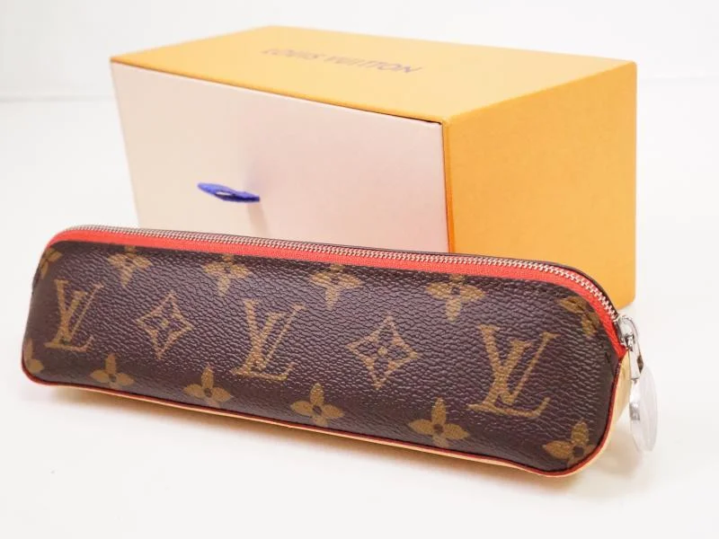 Ladies Louis Vuitton shoulder bags with a magnetic - closure flap for easeAuthentic Pre-owned Louis Vuitton Monogram Trousse Elizabeth Red Pen Case Pouch Bag Gi0009 220108