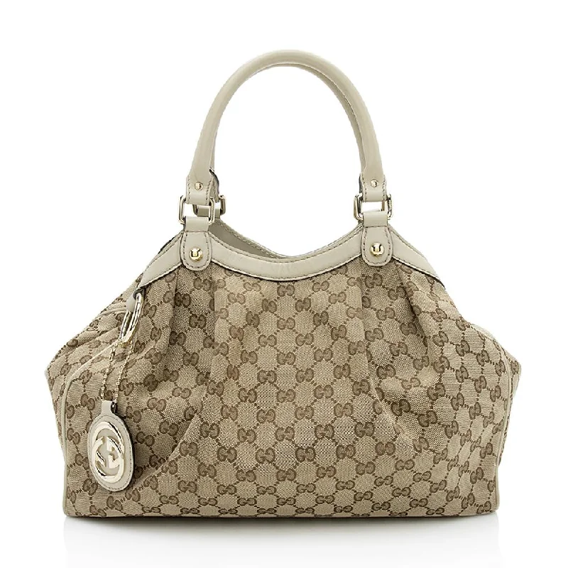 Ladies Gucci Dionysus bags with a chain - link shoulder strapGucci GG Canvas Sukey Medium Tote (SHF-12236)