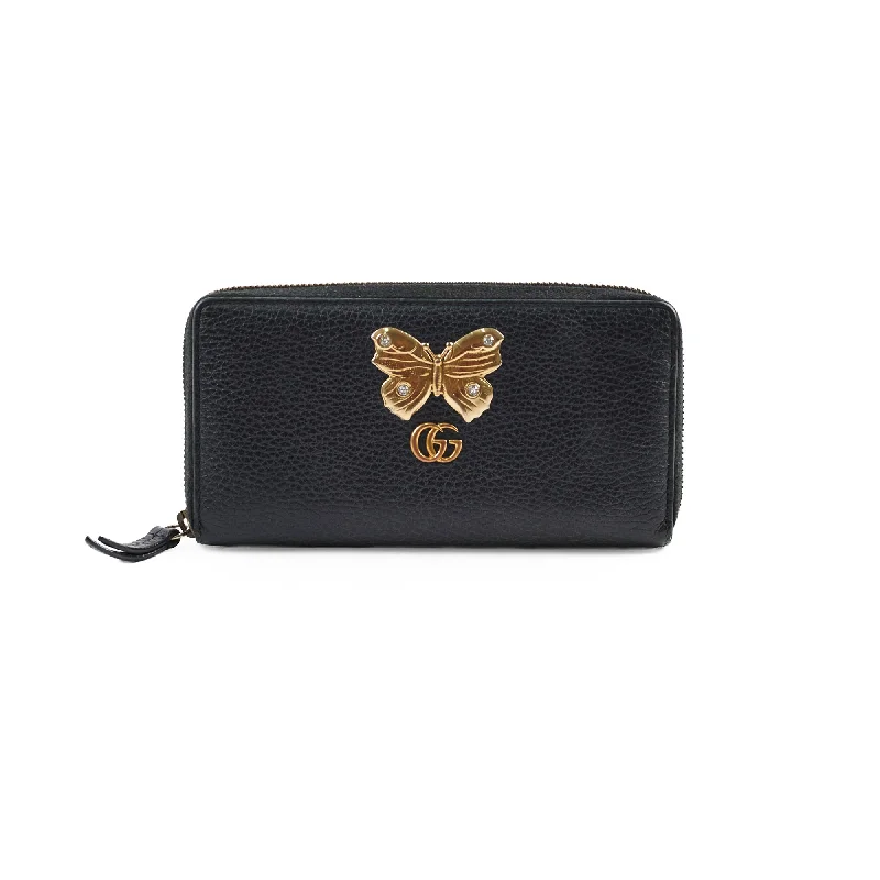 Ladies Gucci Dionysus bags with a star - shaped charmGucci Butterfly Long Wallet Black