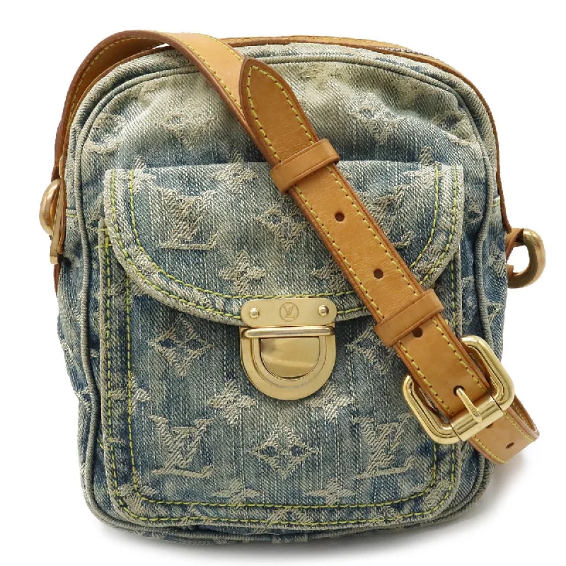 Louis Vuitton handbags with a back - zip pocket for storing valuablesLouis Vuitton Denim Camera Bag M95348