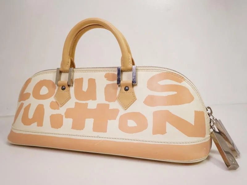 Louis Vuitton backpacks with a hidden back pocket for securityAuthentic Pre-owned Louis Vuitton Graffiti Beige & White Alma Horizontal Hand Tote Bag M92176 230313