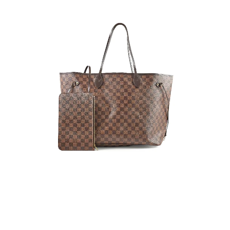 Louis Vuitton crossbody bags with a woven leather strap for textureLouis Vuitton Neverfull Damier Ebene GM