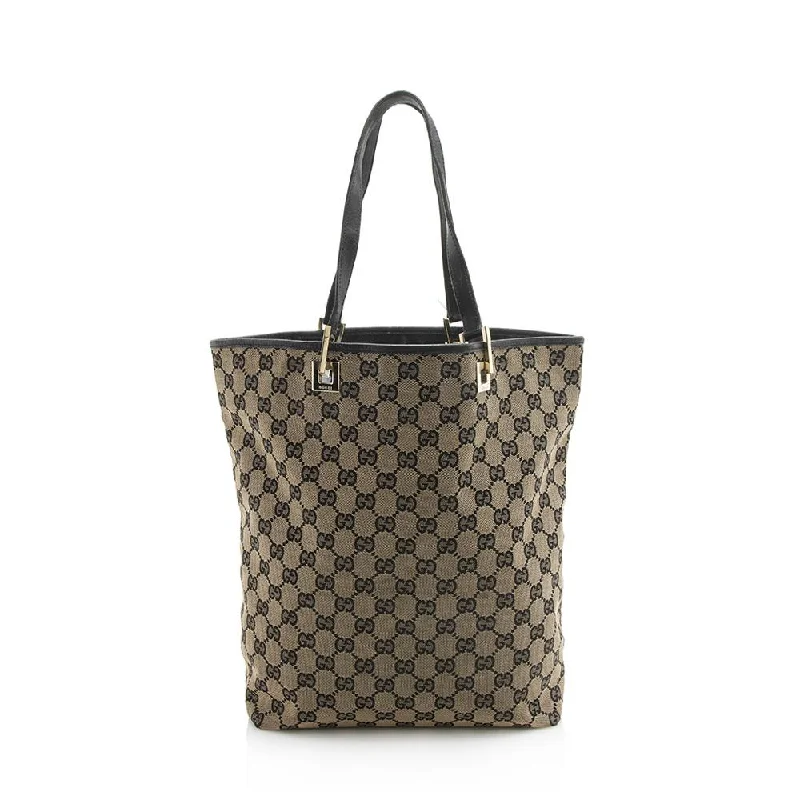 Gucci backpacks for women with a multi - pocket designGucci GG Canvas Large Bucket Tote (SHF-12078)