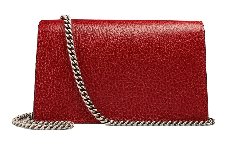 Gucci handbags for women with a patent - leather finish(WMNS) GUCCI Dionysus Series Leather Bag Single-Shoulder Bag MIni-Size Red 476432-CAOGX-8990