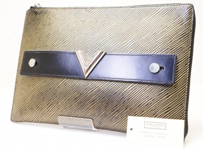 Louis Vuitton Alma bags with a monogram - embossed leather surfaceAuthentic Pre-owned Louis Vuitton Guris  Epi Essentials V Pochette Plates Clutch Bag M62092 210782