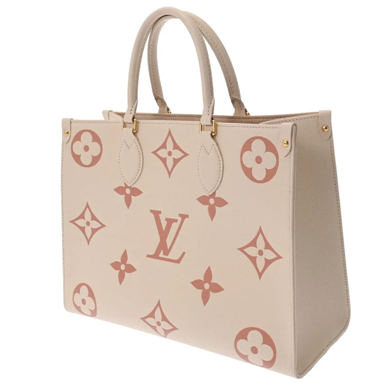 Ladies Louis Vuitton shoulder bags with a single - handle silhouetteLOUIS VUITTON Monogram Empreinte On the Go MM Creme M21575 Women's Leather Bag