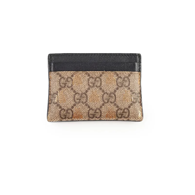 Gucci handbags for women with a beaded trimGucci GG Supreme Bee Card Holder Wallet