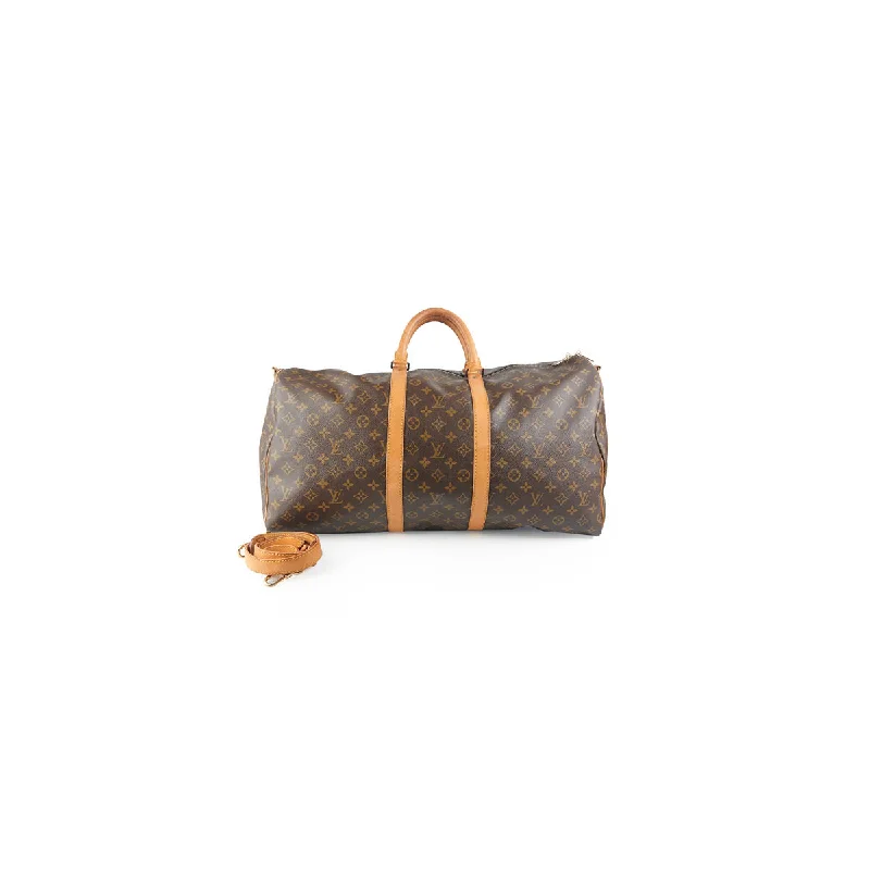 Louis Vuitton handbags with a patent - leather finish for a shiny lookLouis Vuitton Keepall 55B