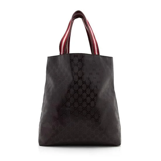 Women Gucci Sylvie bags with a monogram - embossed leatherGucci GG Imprime Web Tote