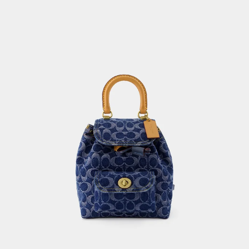 Coach backpacks with a padded laptop sleeve for travel and workSignature Riya 21 Backpack - Coach - Cotton - Blue