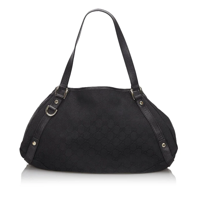 Women Gucci bags with a zippered interior pocketGucci Black Canvas Fabric GG Pelham Tote Bag Italy