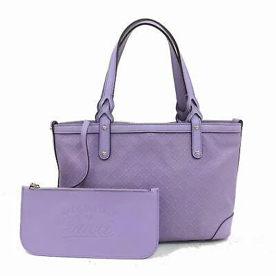 Women Gucci bags with a chain - link trim and a leather bodyGucci Tote Bag Diamante Purple PVC (SHC1-15970)