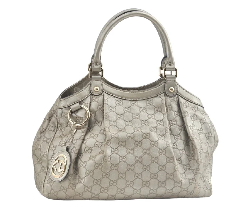 Ladies Gucci Dionysus bags with a detachable shoulder strapAuthentic GUCCI Sukey Guccissima Hand Bag GG Leather 211944 Silver L0189