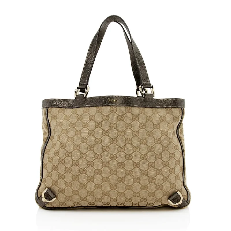 Medium - sized Women Gucci handbags for everyday useGucci GG Canvas Abbey Medium Tote (SHF-12202)