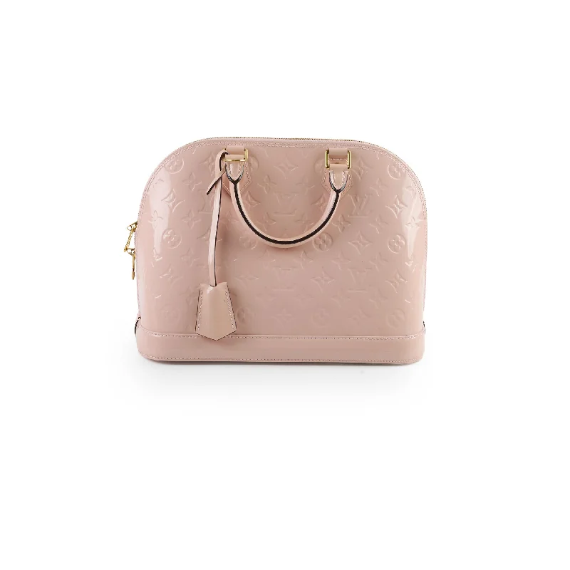 Louis Vuitton bags with a chain - link trim and a leather body for a modern edgeLouis Vuitton Alma PM Pink Vernis