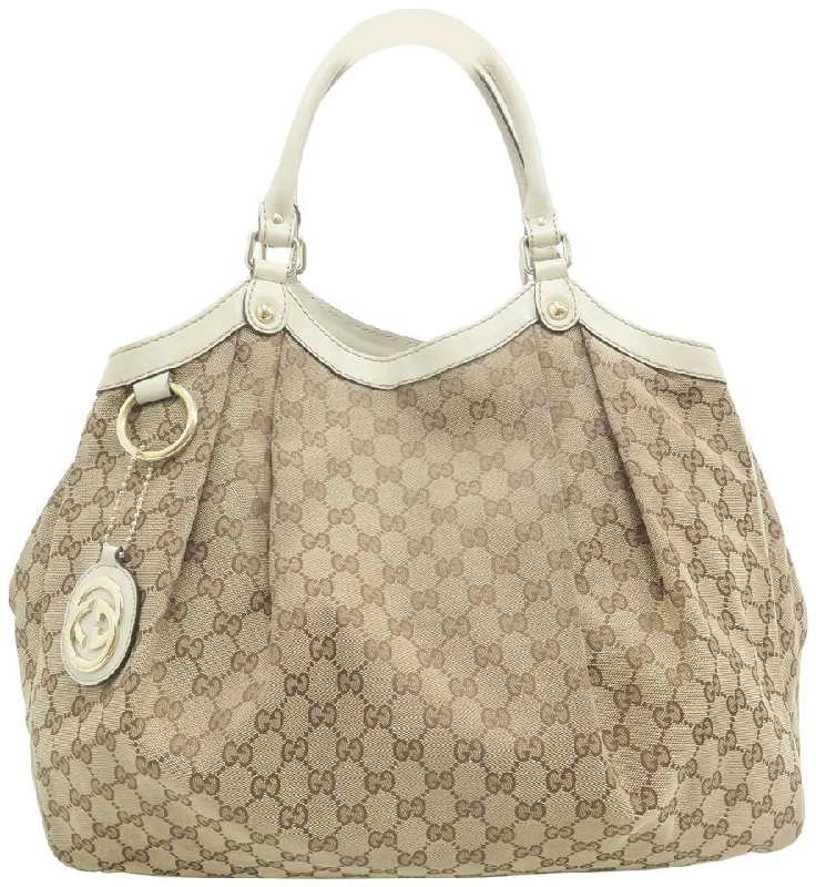 Ladies Gucci shoulder bags with a magnetic - closure flapGucci Sukey Large Tote Supreme Sandybrown Canvas Hobo Bag