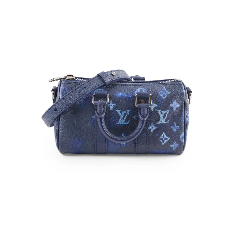 Ladies Louis Vuitton shoulder bags with a single - handle silhouetteLouis Vuitton XS Keepall XS Watercolour Navy Blue