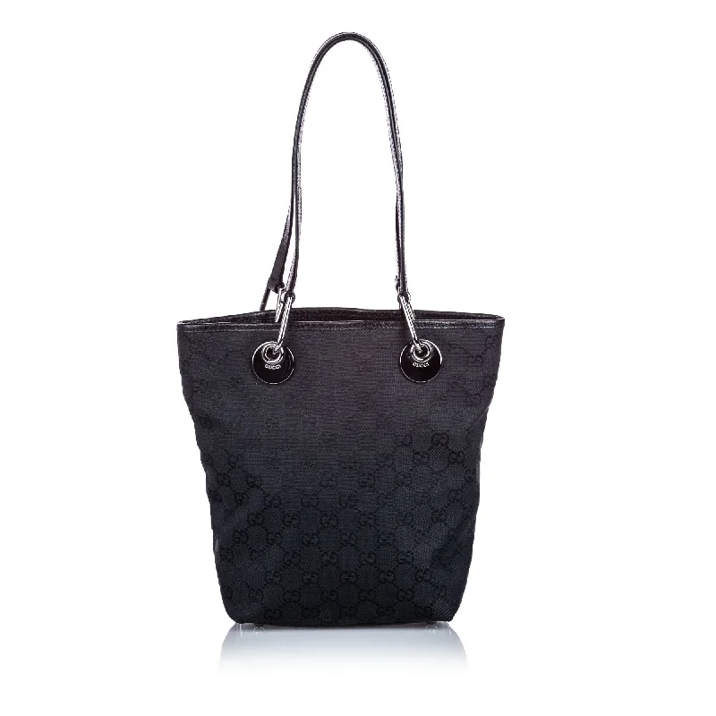 Ladies Gucci Dionysus bags with a detachable shoulder strapGucci Black Canvas Fabric GG Eclipse Tote Bag Italy