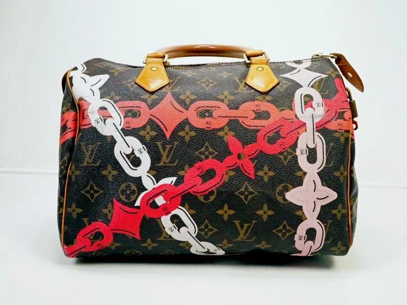 Louis Vuitton bags with a snap - button closure and a decorative charm for styleAuthentic Pre-owned Louis Vuitton Limited Monogram Bay Speedy 30 Rose Ballerine Poppy M41989 220053