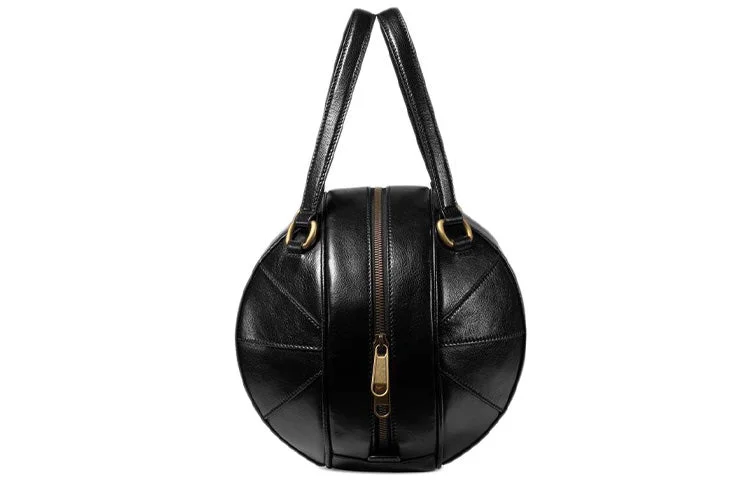 Ladies Gucci handbags with a detachable coin purse inside(WMNS) GUCCI Unisex Leather Enamel Logo Handbag Black 536110-0PL0T-1000