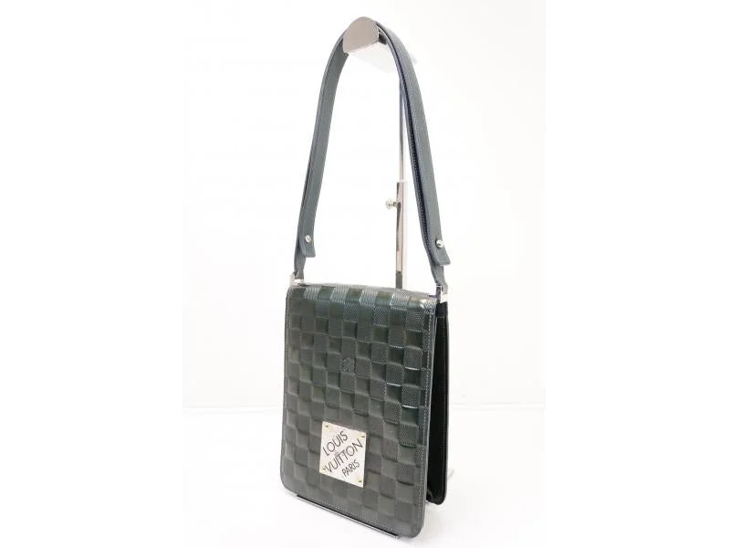 Louis Vuitton Twist bags with the iconic LV - turnlock closureAuthentic Pre-owned Louis Vuitton Damier Vernis Petrol Blue Club 2-length Shoulder Bag M92128 210944