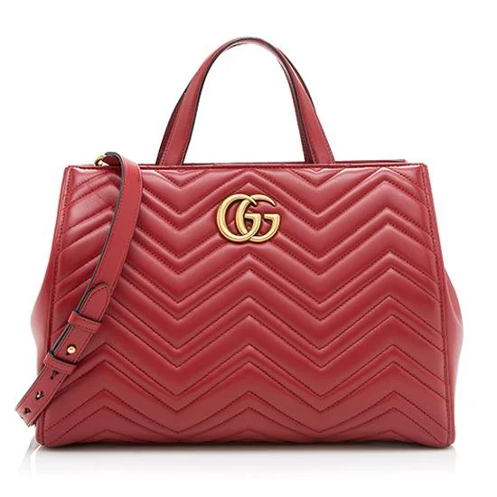 Ladies Gucci Dionysus bags with a chain - link shoulder strapGucci Matelasse Leather GG Marmont Medium Tote