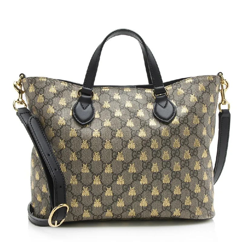 Gucci handbags for women with a metal - framed claspGucci GG Supreme Bee Soft Small Tote