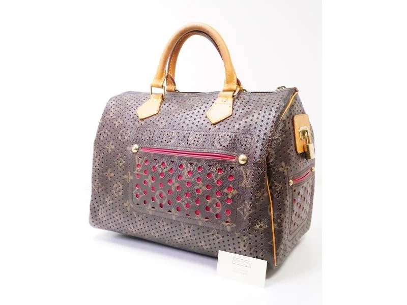 Louis Vuitton backpacks with a multi - pocket organization for functionalityAuthentic Pre-owned Louis Vuitton Monogram Perforated Fuchsia Pink Speedy 30 Hand Bag M95180 200358